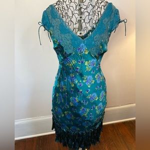 Y2K Betsey Johnson Broomstick Crinkle Silk Dress